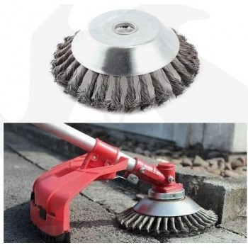 Conical brush for brush cutter - cleaning floors and pavements Brush for brush cutter