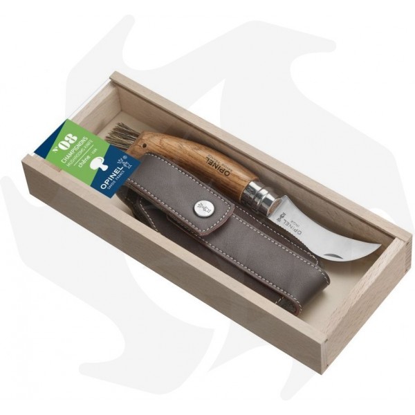 Opinel case with mushroom picking knife plus leather sheath