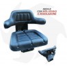 Universal rubberized tractor seat, tilting base, spring-loaded with fixed handles Complete seat