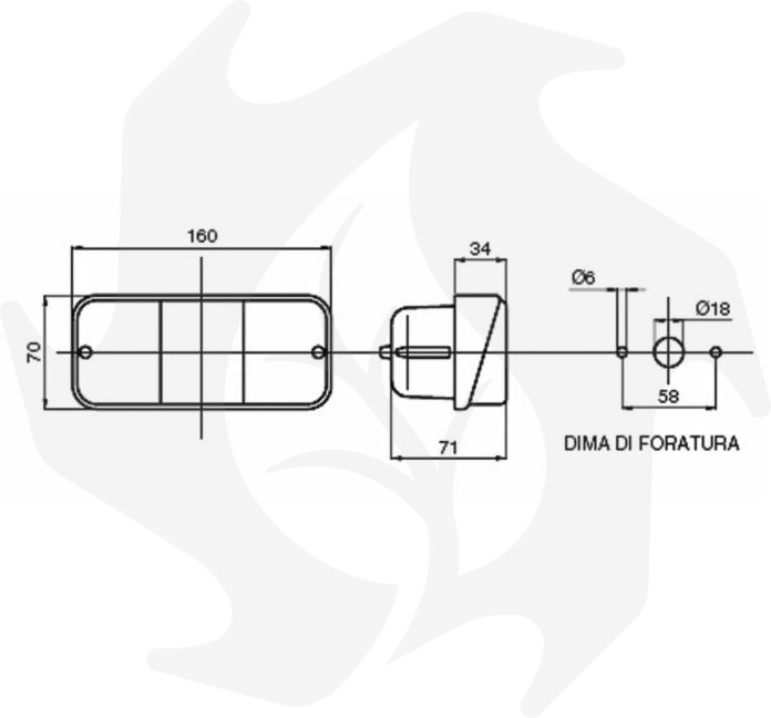 COPPIA FANALI POSTERIORI ALOGENI DX + SX PER RIMORCHIO TRATTORE OMOLOGATI  (34671)