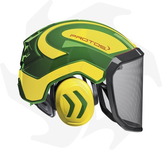 Protos, Casco integrale, Forest , colore: rosso/giallo, rosso