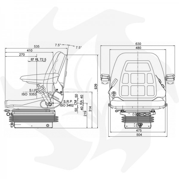 Sedile trattore con molleggio meccanico M200 Cobo SC85 Omologato