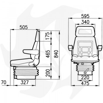 Tractor seat with mechanical suspension in Skay Cobo SC95 Complete seat