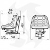 Skay tractor seat with vertical springing and GT50 approved guides Complete seat