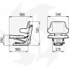 Cobo SC20 tractor seat with M2 vertical springing Complete seat
