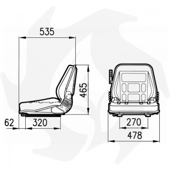 Seat for tractor and forklift with internal suspension Cobo SC40 Complete seat