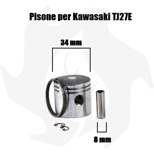 Cylindre et piston de remplacement pour moteur KAWASAKI TJ53E