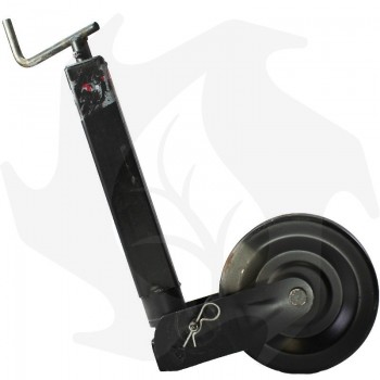 Telescopic servo drawbar with rubber wheel for 60 x 350 trailers Servorudders