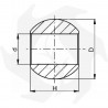 Rótula para ganchos inferiores 44x35 agujero 22 mm Cat 2 Accesorios tercer punto