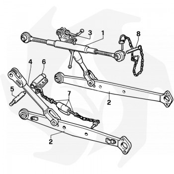 Dreipunktgestänge für Traktor Fiat 415 450R - Kompletter Hebesatz Dritter Punkt Mechanisch