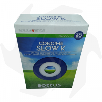 Slow K Bottos - Engrais anti-stress avancé 4Kg spécifique pour la fertilisation pré-été et pré-hiver Engrais pour pelouse