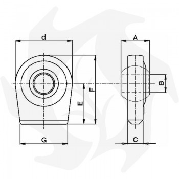 First category spherical kneecap lower support with Ø 22 mm head Ø 67 mm and center distance 50 mm Third point accessories