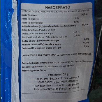 Nasceprato Bottos - 5Kg Concime per la creazione e rigenerazione del prato Concimi per prato