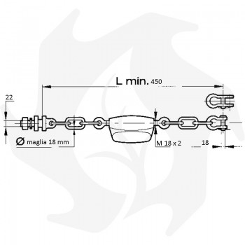 Harness chain 1 + 1 links adaptable to Same - Landini Tractor Accessories