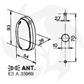 Feu avant blanc position 54x83mm Phare de tracteur