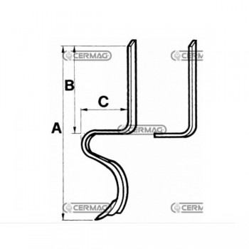 Molla per rompitraccia con vomere senza rinforzo sezione 32x10 mm Ricambi per Motocoltivatore