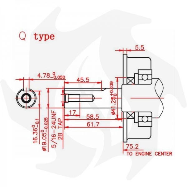 Motore a benzina OHV 196cc 6,5 Hp albero orizzontale cilindrico 19