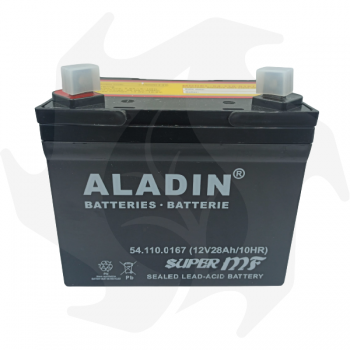 Batterie tracteur tondeuse 12V - 28Ah + gauche