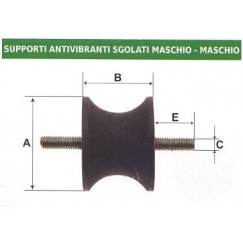 Plot anti-vibration mâle - mâle 004704BM Supports anti-vibrations