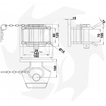 copy of Pasador de gancho de remolque de bola de repuesto para remolque de tractor Ø 25 x 190 mm Accesorios para remolques