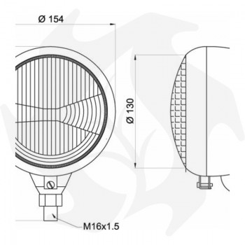 Feu avant universel pour tracteur diamètre 153mm Phare de tracteur