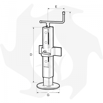 Pied d'appui avec fixation réglable, charge statique 1200 kg Accessoires pour machines de jardin