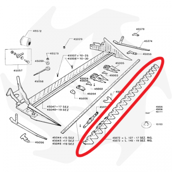 Cuchilla acanalada completa de 127 mm y 17 secciones para motosegadora Bedogni - Olimpia Accesorios para maquinaria de jardín