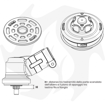 Active 130 universal tap and go brush cutter head with aluminum blade, spacer included Tap and go head