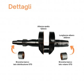 Crankshaft adaptable to Lombardini engine 6LD325 6LD360 6LD400 LDA520 LDA530 Lombardini engine spare parts