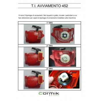 Démarreur complet pour tronçonneuseShindaiwa 446S-452S (1er type) Démarrage du moteur