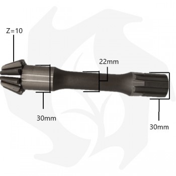 Pignon original Goldoni pour motoculteur 22 - Z10 longueur 195 mm Pièces de machines de jardin