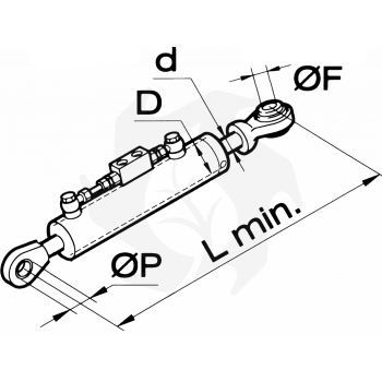 Braccio 3° punto idraulico per Goldioni - John Deere - Fiat cingoli Terzo Punto Meccanico