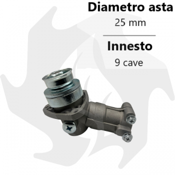 Renvoi d'angle pour débroussailleuse avec tige de de 25 mm acacouplement à 9 fentes Couple conique