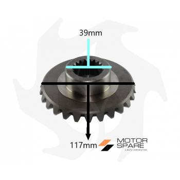 Pinion + sprocket bevel gear pair for Pasquali Z:9/26 Spare parts for walking tractors