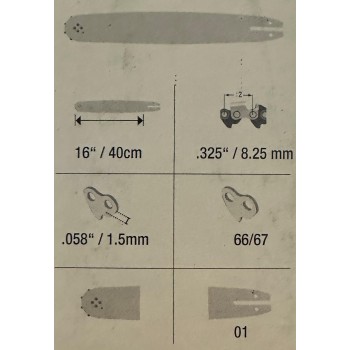 Barra de motosierra 325" - 1,5 mm - 66 eslabones Barra de motosierra