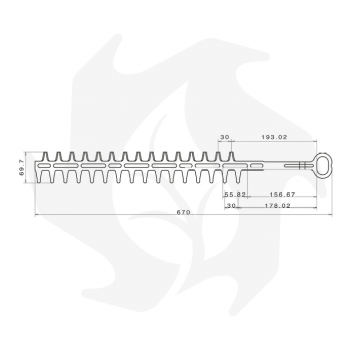 Cuchilla cortasetos doble cara 670 mm para STIHL HS 45 Repuestos para maquinaria de jardín