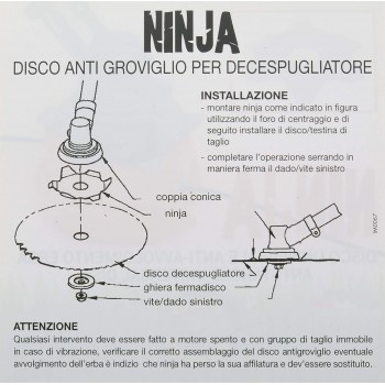 Bazargiusto Universal Anti-Wickelscheibe NINJA Anti-Tangle Gras für Motorsense brush Bürstenmähscheibe